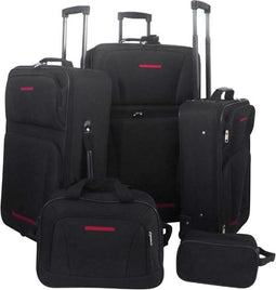 vidaXL - Reisbagage - set - zwart - 5-delig