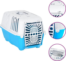 vidaXL Reismand 55x36x36 cm polypropeen wit en blauw