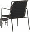 vidaXL Relaxfauteuil met voetenbankje echt leer zwart