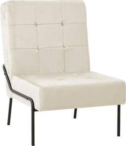 vidaXL - Relaxstoel - 65x79x87 - cm - fluweel - crèmewit