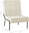 vidaXL - Relaxstoel - 65x79x87 - cm - fluweel - crèmewit