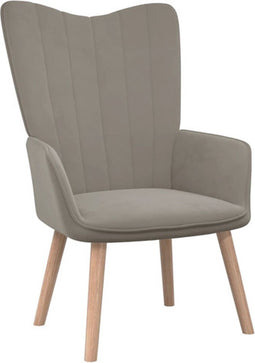 vidaXL Relaxstoel fluweel lichtgrijs
