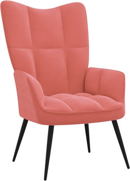 vidaXL Relaxstoel fluweel roze