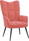 vidaXL Relaxstoel fluweel roze