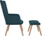 vidaXL Relaxstoel met voetenbank fluweel blauw