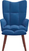 vidaXL Relaxstoel met voetenbank fluweel blauw