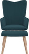 vidaXL Relaxstoel met voetenbank fluweel blauw