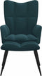 vidaXL Relaxstoel met voetenbank fluweel blauw