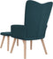 vidaXL Relaxstoel met voetenbank fluweel blauw