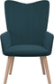 vidaXL Relaxstoel met voetenbank fluweel blauw