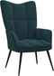vidaXL Relaxstoel met voetenbank fluweel blauw
