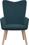 vidaXL Relaxstoel met voetenbank fluweel blauw