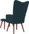 vidaXL Relaxstoel met voetenbank fluweel blauw