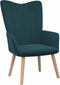 vidaXL Relaxstoel met voetenbank fluweel blauw