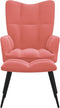 vidaXL Relaxstoel met voetenbank fluweel roze