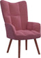 vidaXL Relaxstoel met voetenbank fluweel roze
