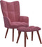 vidaXL Relaxstoel met voetenbank fluweel roze