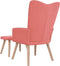 vidaXL Relaxstoel met voetenbank fluweel roze