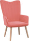 vidaXL Relaxstoel met voetenbank fluweel roze