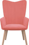 vidaXL Relaxstoel met voetenbank fluweel roze