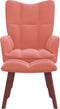 vidaXL Relaxstoel met voetenbank fluweel roze