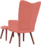 vidaXL Relaxstoel met voetenbank fluweel roze