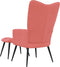 vidaXL Relaxstoel met voetenbank fluweel roze