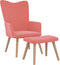 vidaXL Relaxstoel met voetenbank fluweel roze