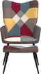 vidaXL Relaxstoel met voetenbank patchwork stof