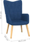 vidaXL Relaxstoel met voetenbank stof blauw
