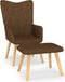 vidaXL Relaxstoel met voetenbank stof bruin