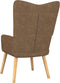 vidaXL Relaxstoel met voetenbank stof taupe