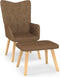 vidaXL Relaxstoel met voetenbank stof taupe