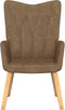 vidaXL Relaxstoel met voetenbank stof taupe
