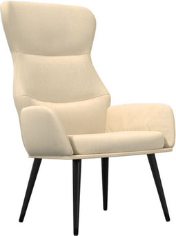 vidaXL Relaxstoel stof crèmekleurig
