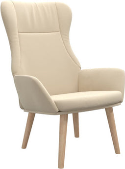 vidaXL Relaxstoel stof crèmekleurig