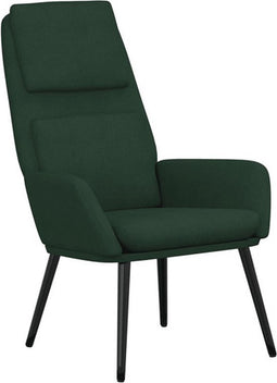 vidaXL Relaxstoel stof donkergoen