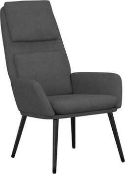 vidaXL Relaxstoel stof donkergrijs