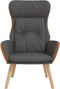 vidaXL Relaxstoel stof en PVC donkergrijs