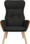 vidaXL Relaxstoel stof en PVC zwart