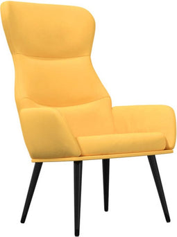 vidaXL Relaxstoel stof mosterdgeel