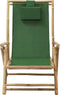 vidaXL - Relaxstoel - verstelbaar - bamboe - en - stof - groen