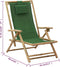 vidaXL - Relaxstoel - verstelbaar - bamboe - en - stof - groen