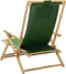 vidaXL - Relaxstoel - verstelbaar - bamboe - en - stof - groen