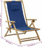 vidaXL - Relaxstoel - verstelbaar - bamboe - en - stof - marineblauw