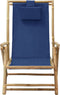 vidaXL - Relaxstoel - verstelbaar - bamboe - en - stof - marineblauw