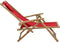 vidaXL - Relaxstoel - verstelbaar - bamboe - en - stof - rood