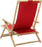vidaXL - Relaxstoel - verstelbaar - bamboe - en - stof - rood