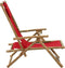 vidaXL - Relaxstoel - verstelbaar - bamboe - en - stof - rood