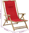 vidaXL - Relaxstoel - verstelbaar - bamboe - en - stof - rood